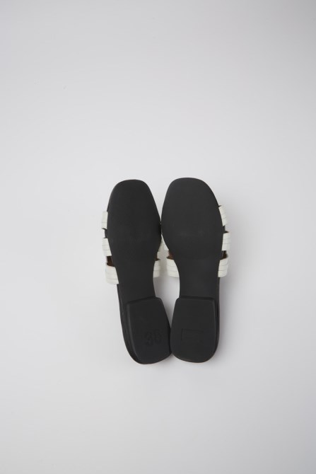 Camper Casi Myra White Leather Sandals For Women New Arrivals