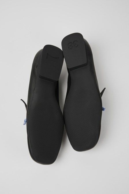 Camper Design Casi Myra Black And Blue Leather Loafers For Women