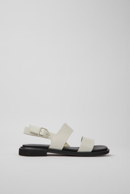 Camper Edy White Leather Sandals For Women New Arrivals