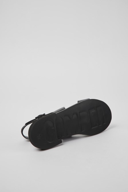 Camper Edy Black Leather Sandals For Women New Arrivals