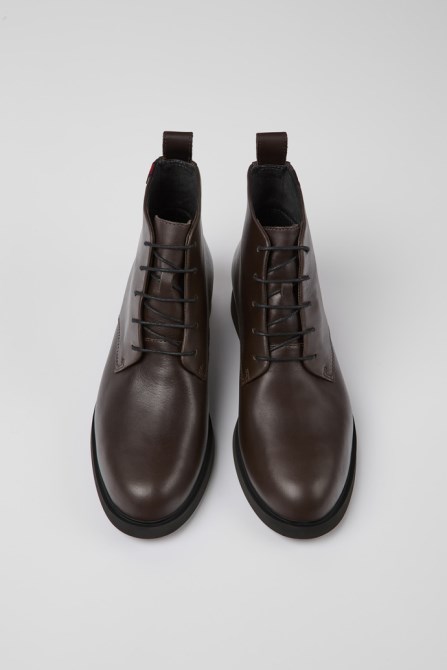 Design Iman Gore-Tex Brown Leather Ankle Boots Camper