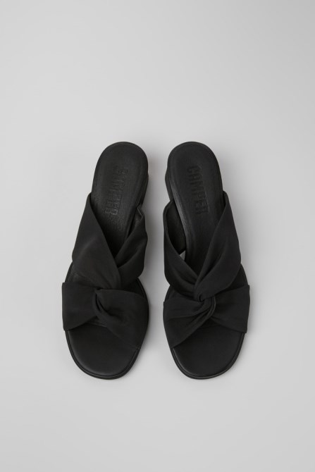Design Katie Black Recycled Pet Sandals For Women Camper