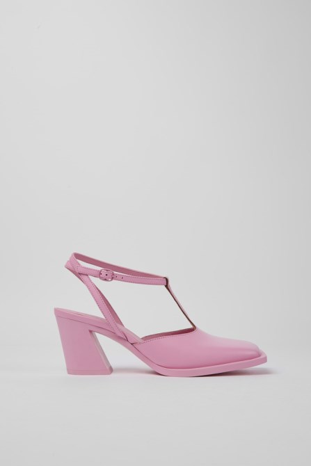 Exclusive Camper Karole Pink Leather T-Bar Shoes For Women