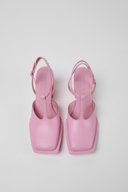 Exclusive Camper Karole Pink Leather T-Bar Shoes For Women