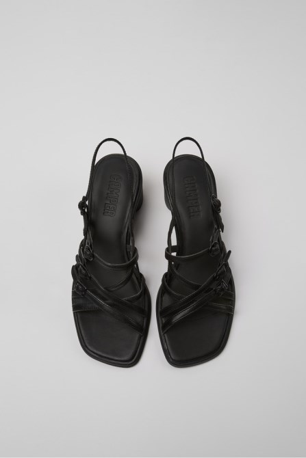 Meda Black Leather Sandals For Women Camper New Arrivals