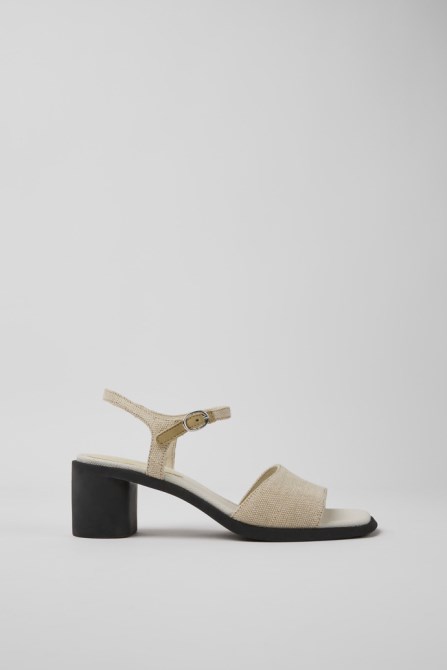 Meda Beige Recycled Hemp And Cotton Sandals For Women Exclusive Camper