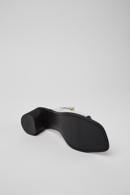 Camper Meda White And Black Leather Sandals For Women New Arrivals