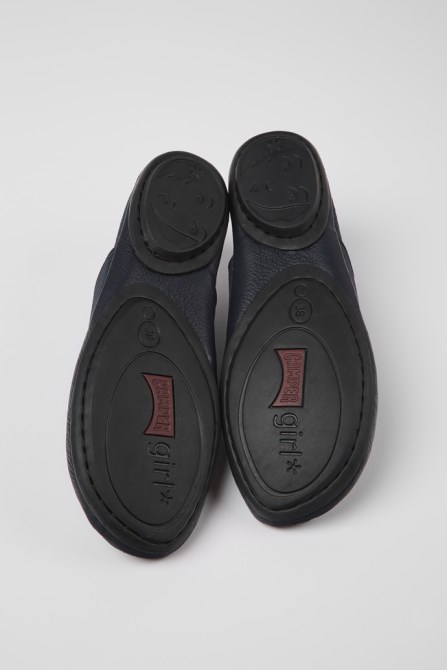 Right Blue Recycled Leather Ballerina Flats For Women Camper New Arrivals