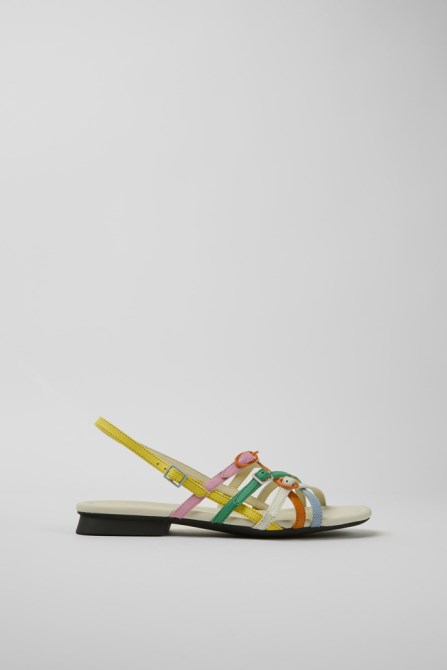 Twins Multicolored Leather Sandals For Women Exclusive Camper