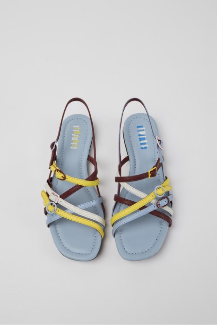 Design Twins Multicolored Leather Sandals For Women Camper