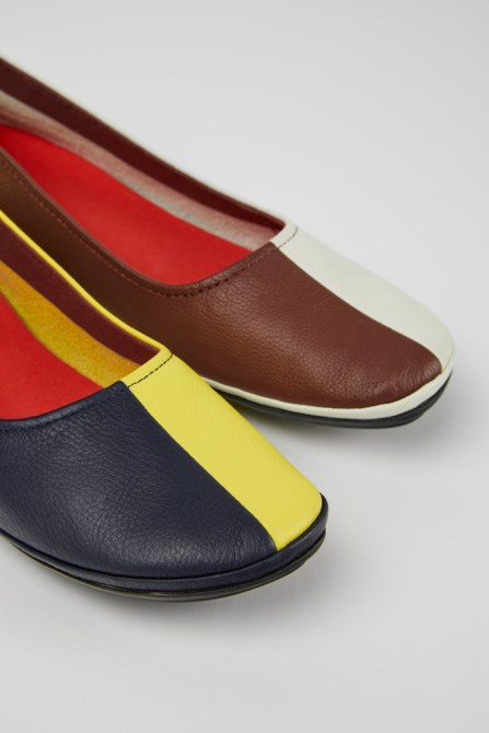 Camper Twins Multicolored Leather Shoes For Women New Arrivals