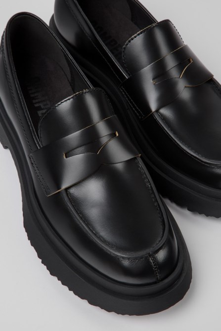 Walden Black Leather Loafers For Women Camper New Arrivals