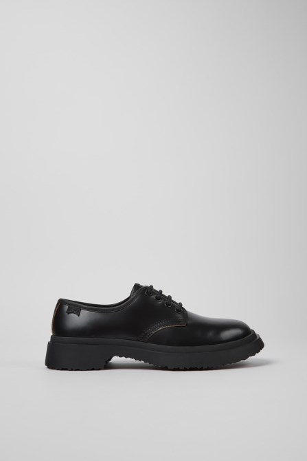 Camper Walden Black Leather Lace-Up Shoes For Women New Arrivals