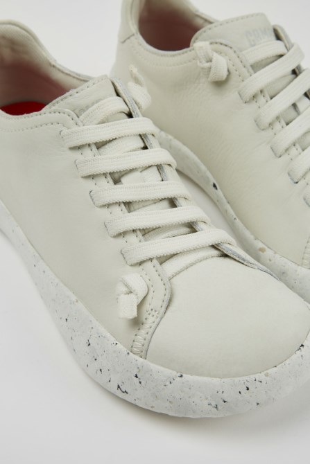 Peu Stadium White Non-Dyed Leather Sneakers For Women Exclusive Camper