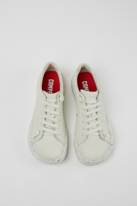 Peu Stadium White Non-Dyed Leather Sneakers For Women Exclusive Camper