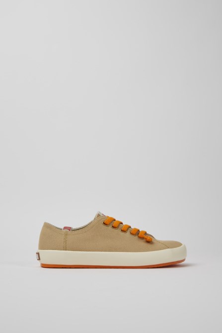 Design Peu Rambla Beige Recycled Cotton Sneakers For Women Camper