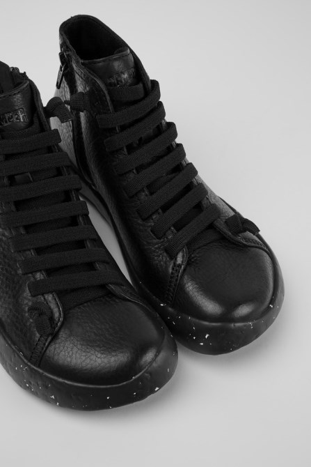 Camper Design Peu Stadium Black Leather Ankle Boots For Women