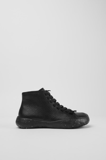 Camper Design Peu Stadium Black Leather Ankle Boots For Women
