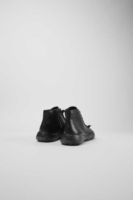 Camper Design Peu Stadium Black Leather Ankle Boots For Women