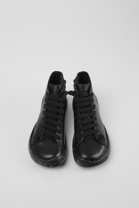 Camper Design Peu Stadium Black Leather Ankle Boots For Women