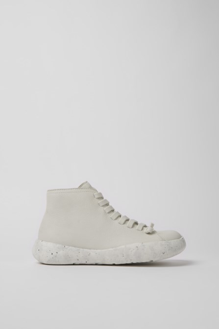 Design Peu Stadium White Non-Dyed Leather Sneakers For Women Camper