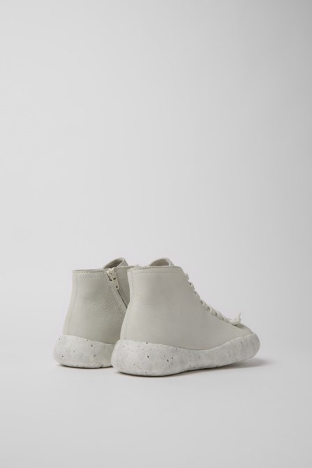 Design Peu Stadium White Non-Dyed Leather Sneakers For Women Camper