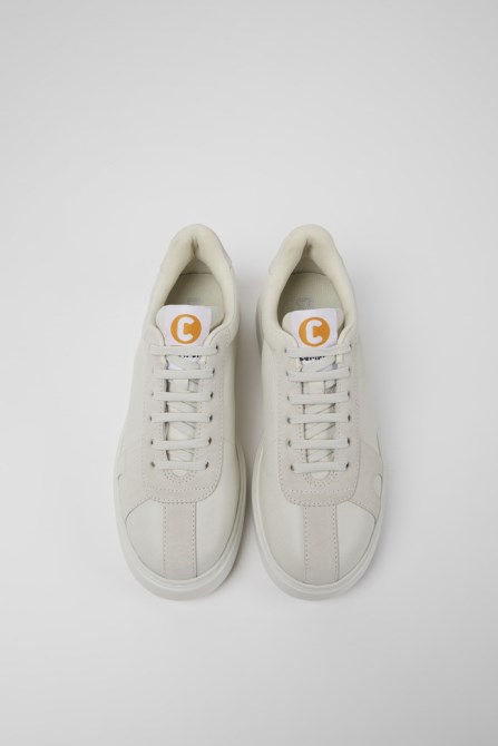 Camper Design Runner K21 White Non-Dyed Leather Sneakers For Women