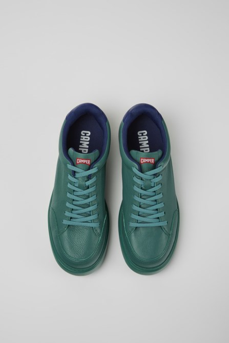 Camper Design Runner K21 Green Leather Sneakers For Women