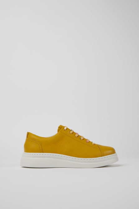Runner Up Yellow Leather Sneakers For Women Camper New Arrivals