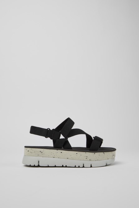 Oruga Up Black Recycled Pet Sandals For Women Camper New Arrivals