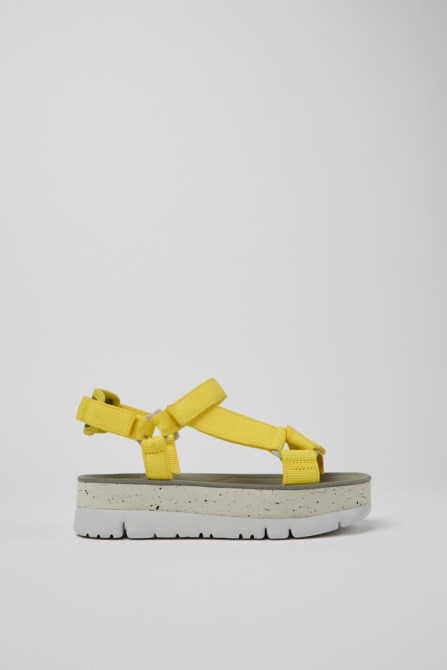 Design Oruga Up Yellow Recycled Pet Sandals For Women Camper