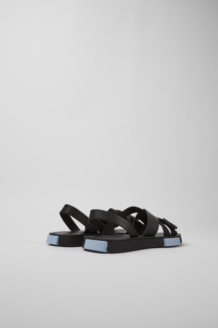Camper Set Black Leather And Recycled Pet Sandals For Women New Arrivals