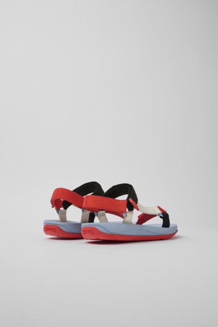 Design Match Red White And Black Sandals For Women Camper