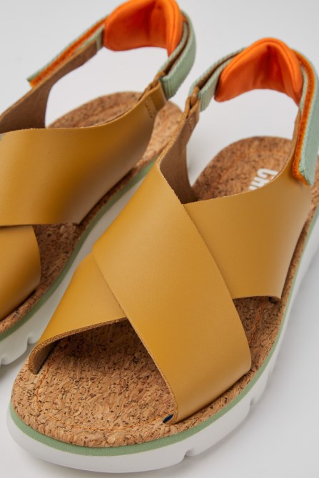 Oruga Brown And Green Sandals For Women Camper New Arrivals