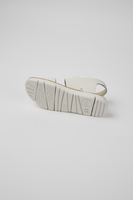 Design Oruga White Leather Sandals For Women Camper