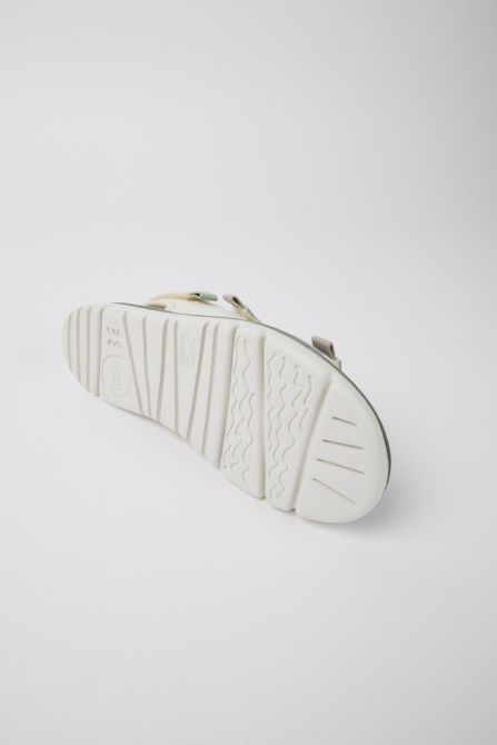 Exclusive Camper Oruga White Green And Grey Sandals For Women