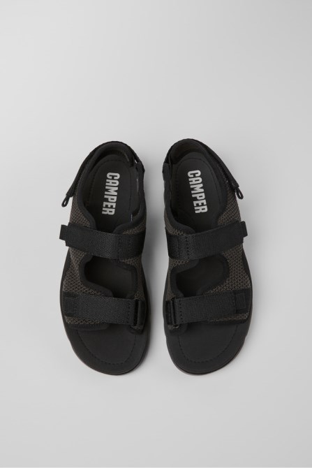 Design Oruga Black And Grey Sandals For Women Camper