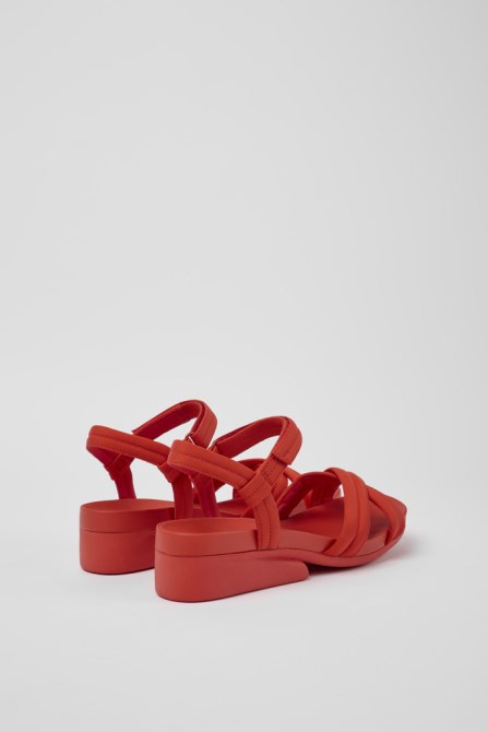 Design Minikaah Red Recycled Pet And Nylon Sandals For Women Camper