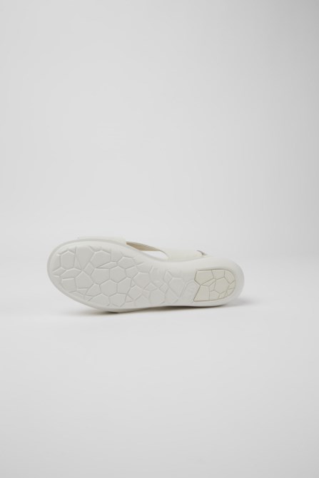 Design Balloon White Leather Sandals For Women Camper