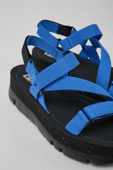 Design Oruga Up Blue Recycled Pet Sandals For Women Camper