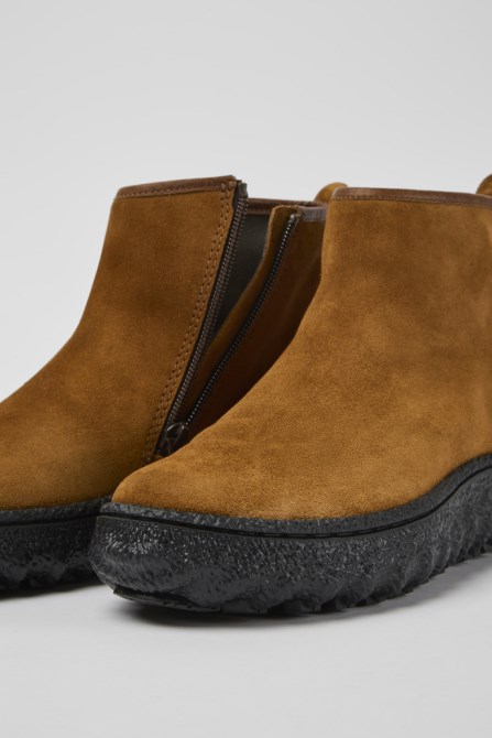 Camper Design Ground Michelin Brown Suede Ankle Boots