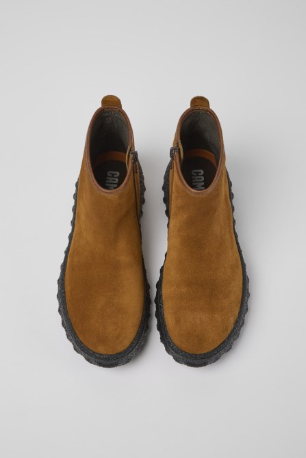 Camper Design Ground Michelin Brown Suede Ankle Boots
