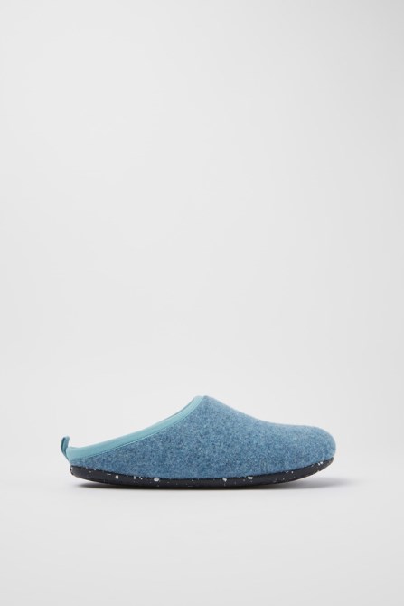 Camper Wabi Light Blue Wool Women's Slippers New Arrivals