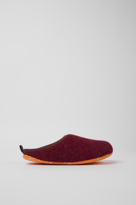 Wabi Burgundy Wool Slippers For Women Camper New Arrivals