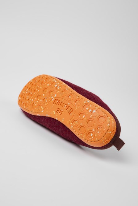 Wabi Burgundy Wool Slippers For Women Camper New Arrivals