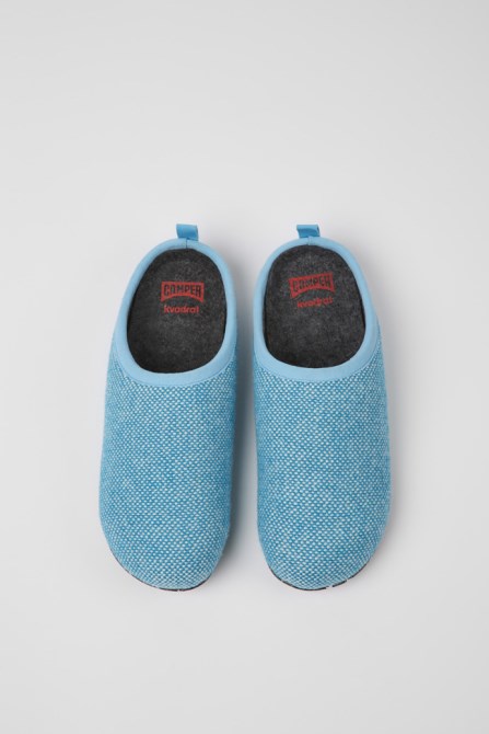Camper Design Wabi Blue Wool And Viscose Slippers For Women