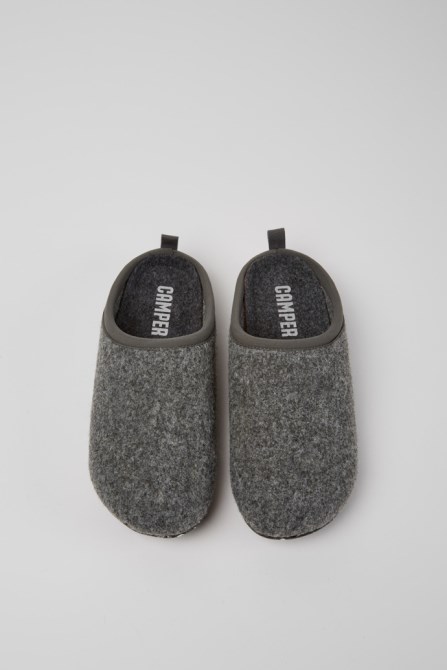 Camper Design Wabi Grey Wool Women's Slippers