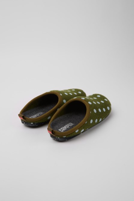 Wabi Green And Blue Wool Women's Slippers Exclusive Camper