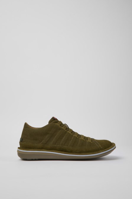 Beetle Green Nubuck Sneakers For Men Camper New Arrivals
