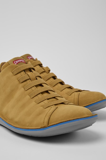 Design Beetle Brown Nubuck Sneakers For Men Camper